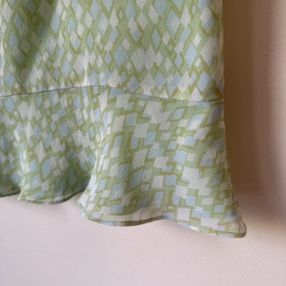 Cynthia‎ Howie Womens Silk Skirt Ruffle Fairycore Size 14P Green Whimsical NWT
